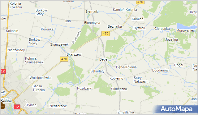 mapa Dębe gmina Żelazków, Dębe gmina Żelazków na mapie Targeo