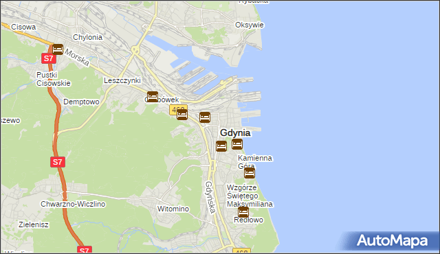 mapa Gdyni, Gdynia na mapie Targeo