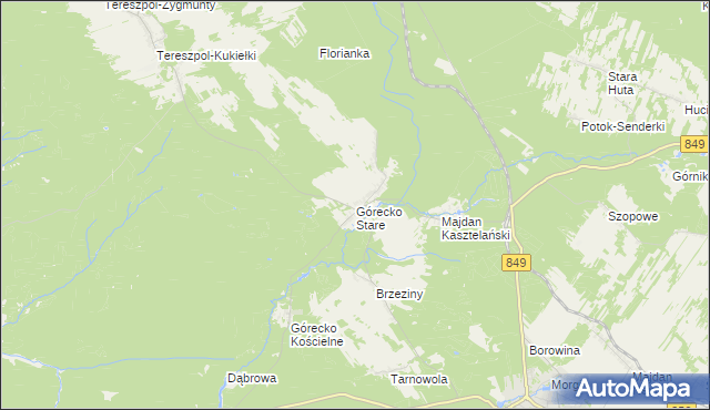 mapa Górecko Stare, Górecko Stare na mapie Targeo
