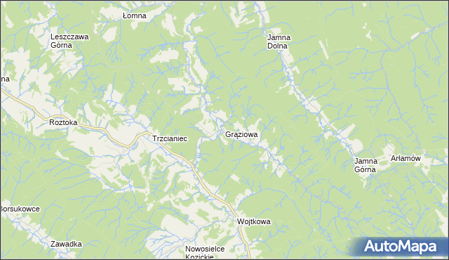 mapa Grąziowa, Grąziowa na mapie Targeo