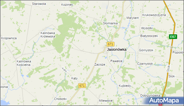 mapa Jasionóweczka, Jasionóweczka na mapie Targeo