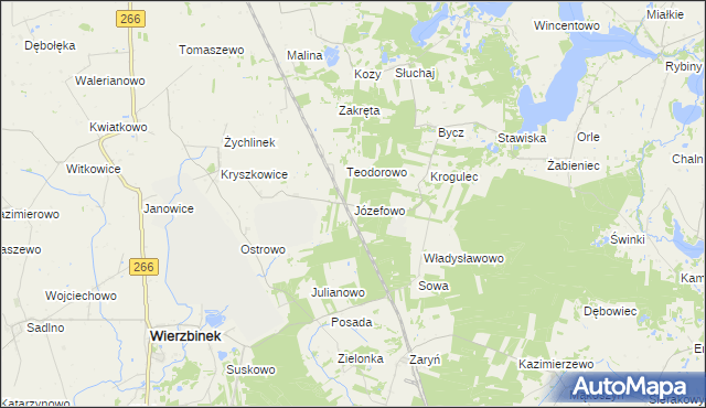 mapa Józefowo gmina Piotrków Kujawski, Józefowo gmina Piotrków Kujawski na mapie Targeo