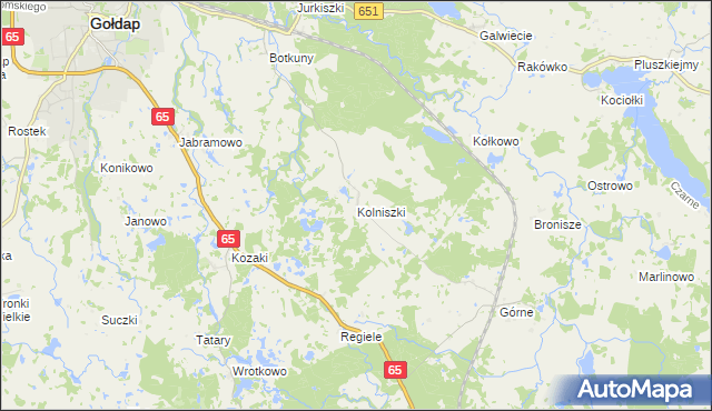mapa Kolniszki, Kolniszki na mapie Targeo