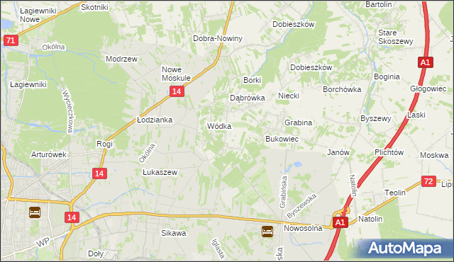 mapa Kopanka gmina Nowosolna, Kopanka gmina Nowosolna na mapie Targeo