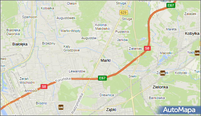 mapa Marki powiat wołomiński, Marki powiat wołomiński na mapie Targeo