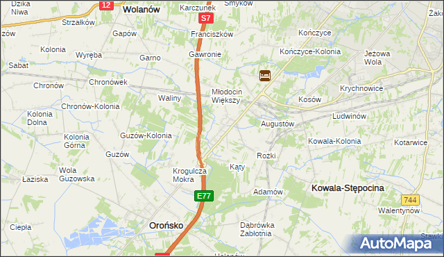 mapa Młodocin Mniejszy, Młodocin Mniejszy na mapie Targeo