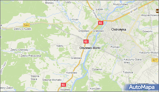 mapa Olszewo-Borki, Olszewo-Borki na mapie Targeo