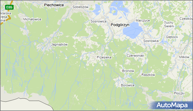 mapa Przesieka gmina Podgórzyn, Przesieka gmina Podgórzyn na mapie Targeo