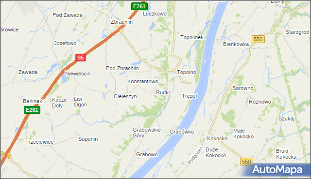 mapa Rudki gmina Pruszcz, Rudki gmina Pruszcz na mapie Targeo