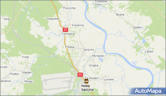 mapa Sarzyna, Sarzyna na mapie Targeo