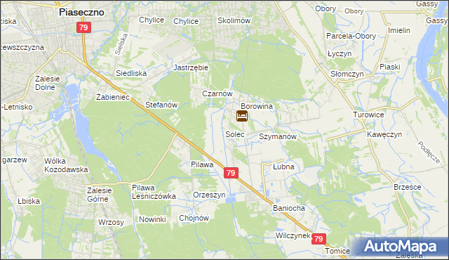 mapa Solec gmina Góra Kalwaria, Solec gmina Góra Kalwaria na mapie Targeo
