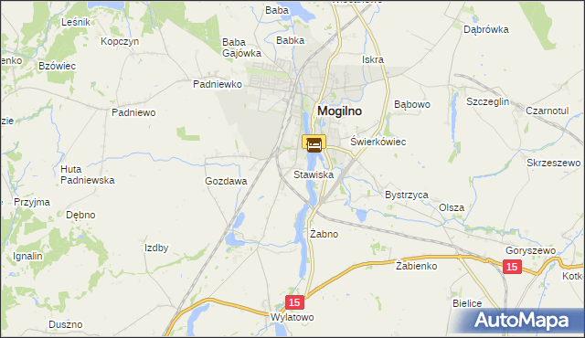mapa Stawiska gmina Mogilno, Stawiska gmina Mogilno na mapie Targeo