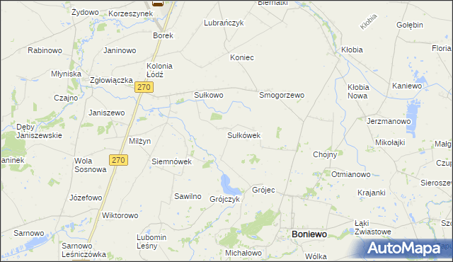 mapa Sułkówek, Sułkówek na mapie Targeo