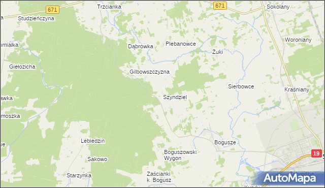 mapa Szyndziel, Szyndziel na mapie Targeo