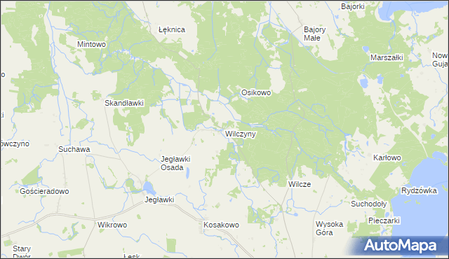 mapa Wilczyny, Wilczyny na mapie Targeo