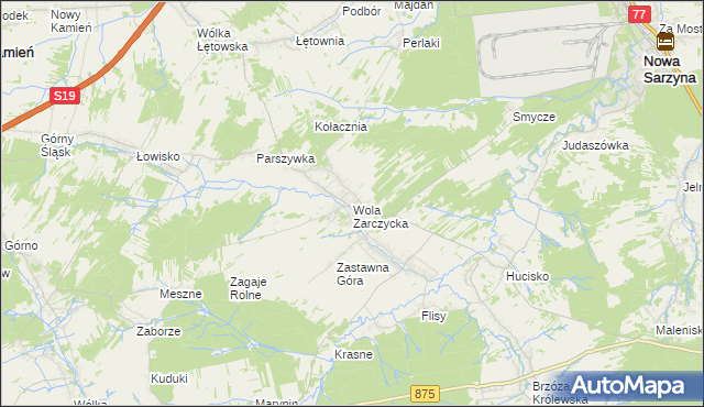 mapa Wola Zarczycka, Wola Zarczycka na mapie Targeo