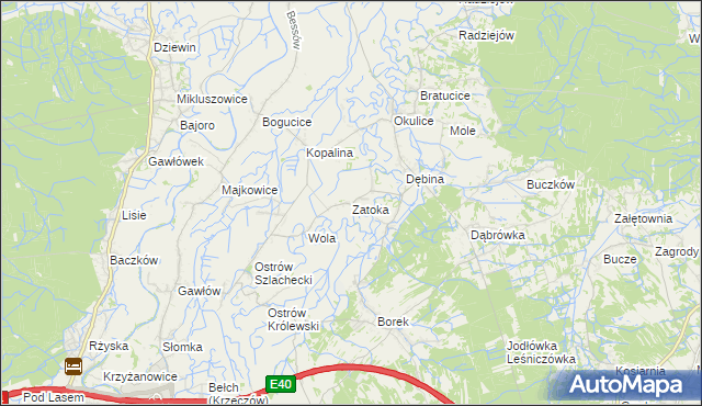 mapa Zatoka gmina Bochnia, Zatoka gmina Bochnia na mapie Targeo