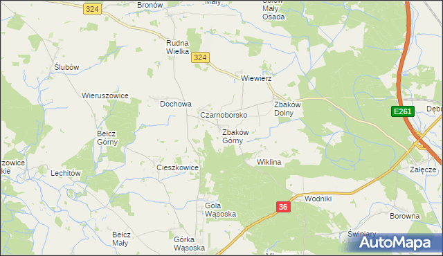 mapa Zbaków Górny, Zbaków Górny na mapie Targeo