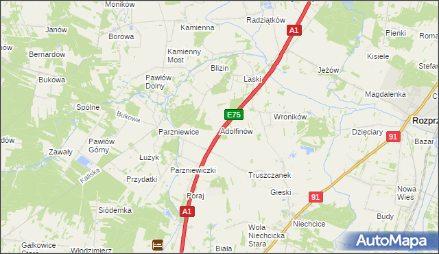 mapa Adolfinów, Adolfinów na mapie Targeo