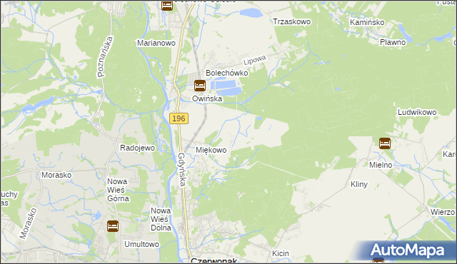 mapa Annowo gmina Czerwonak, Annowo gmina Czerwonak na mapie Targeo
