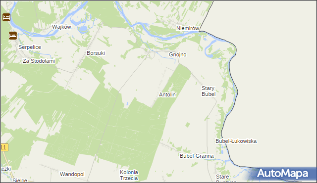 mapa Antolin gmina Konstantynów, Antolin gmina Konstantynów na mapie Targeo