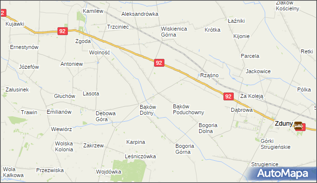 mapa Bąków Górny, Bąków Górny na mapie Targeo