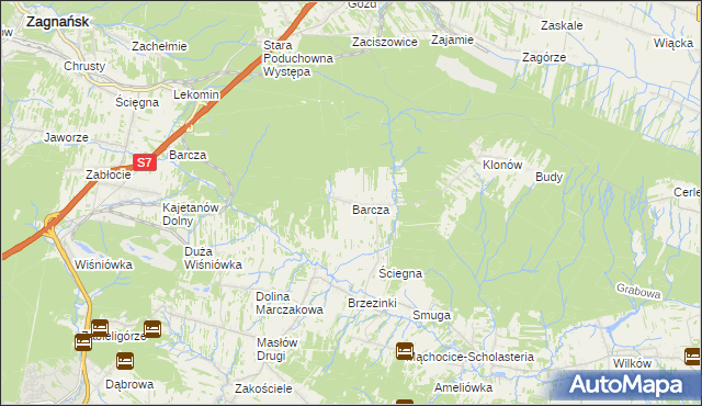 mapa Barcza, Barcza na mapie Targeo