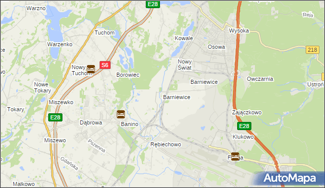 mapa Barniewice, Barniewice na mapie Targeo