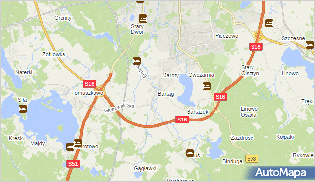 mapa Bartąg, Bartąg na mapie Targeo