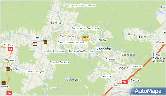 mapa Bartków gmina Zagnańsk, Bartków gmina Zagnańsk na mapie Targeo