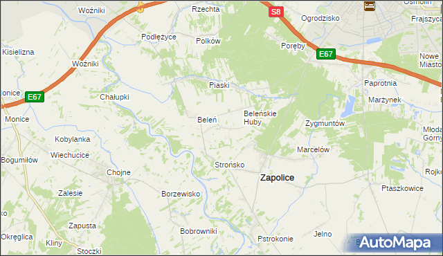 mapa Beleń-Kolonia, Beleń-Kolonia na mapie Targeo