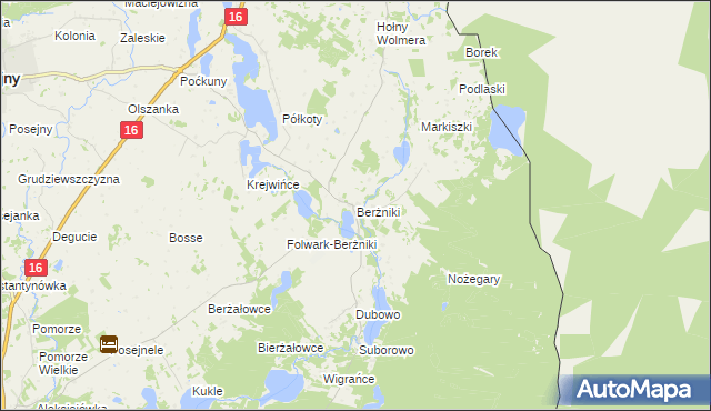 mapa Berżniki, Berżniki na mapie Targeo