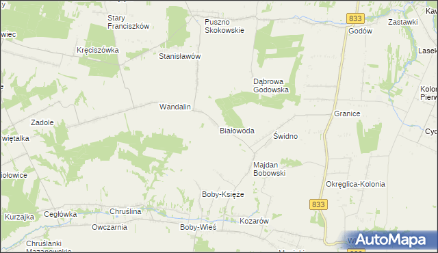 mapa Białowoda, Białowoda na mapie Targeo