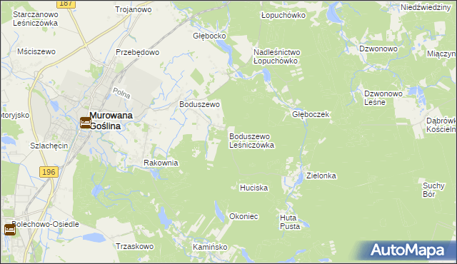 mapa Boduszewo Leśniczówka, Boduszewo Leśniczówka na mapie Targeo