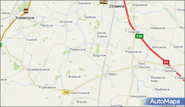 mapa Bogunów, Bogunów na mapie Targeo