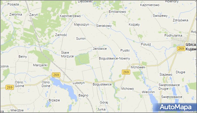 mapa Bogusławice-Nowiny, Bogusławice-Nowiny na mapie Targeo