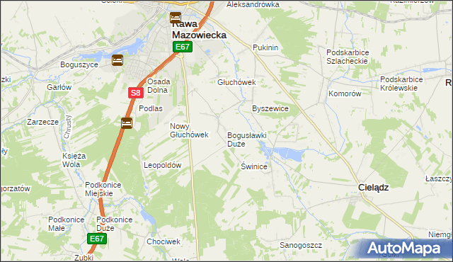 mapa Bogusławki Duże, Bogusławki Duże na mapie Targeo