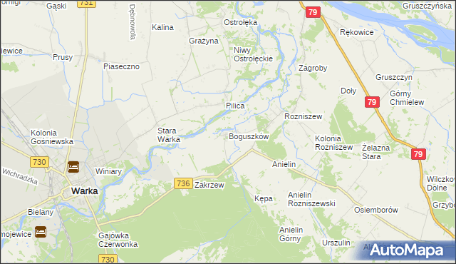 mapa Boguszków, Boguszków na mapie Targeo