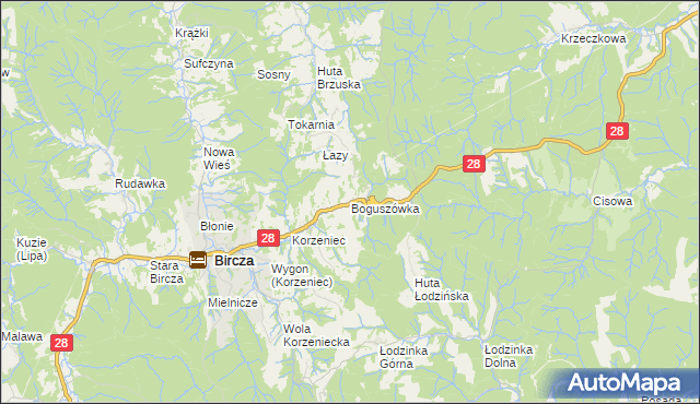 mapa Boguszówka gmina Bircza, Boguszówka gmina Bircza na mapie Targeo