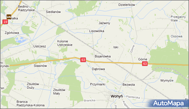 mapa Bojanówka, Bojanówka na mapie Targeo