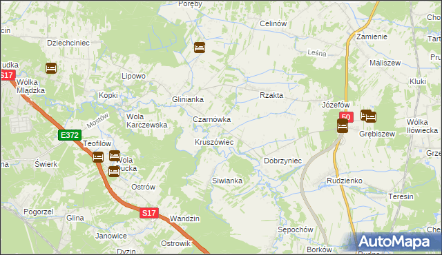 mapa Bolesławów gmina Wiązowna, Bolesławów gmina Wiązowna na mapie Targeo