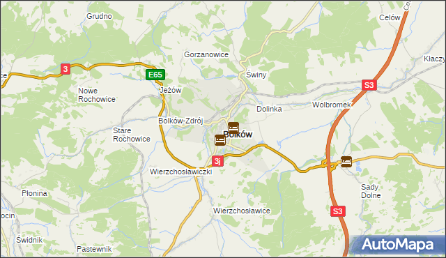 mapa Bolków powiat jaworski, Bolków powiat jaworski na mapie Targeo