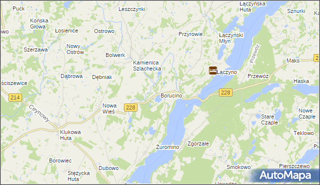 mapa Borucino gmina Stężyca, Borucino gmina Stężyca na mapie Targeo