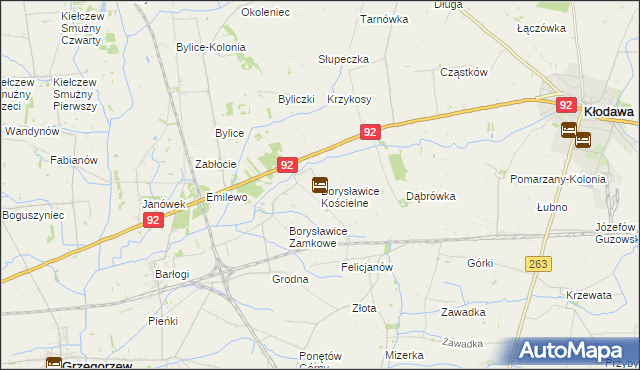 mapa Borysławice Kościelne, Borysławice Kościelne na mapie Targeo