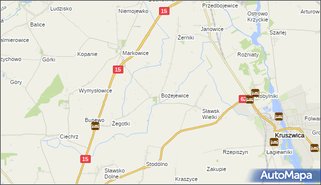 mapa Bożejewice gmina Strzelno, Bożejewice gmina Strzelno na mapie Targeo