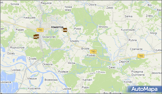 mapa Brodła, Brodła na mapie Targeo