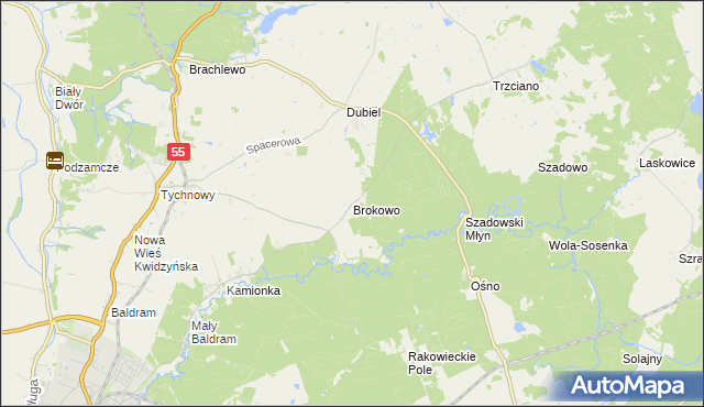 mapa Brokowo, Brokowo na mapie Targeo