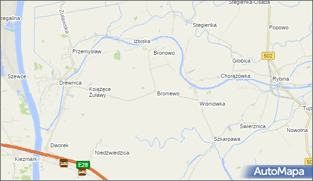 mapa Broniewo gmina Stegna, Broniewo gmina Stegna na mapie Targeo