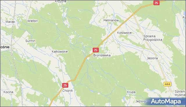 mapa Bronisławka gmina Sośnie, Bronisławka gmina Sośnie na mapie Targeo