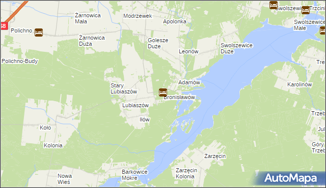 mapa Bronisławów gmina Wolbórz, Bronisławów gmina Wolbórz na mapie Targeo